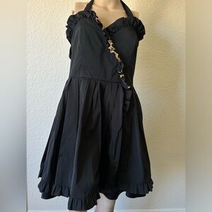 Marc Jacobs strapless black and cheetah print dress